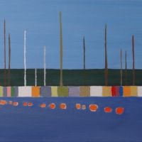 Sailboat Marina - Stockholm - 1. 5x7, Oil on Panel, 2016. Available.